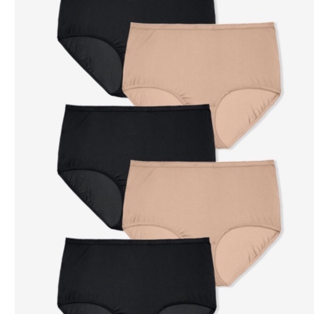 New 5 Pack Nylon Silky brief Panties Plus size 16 9X Comfort Choice Woman within